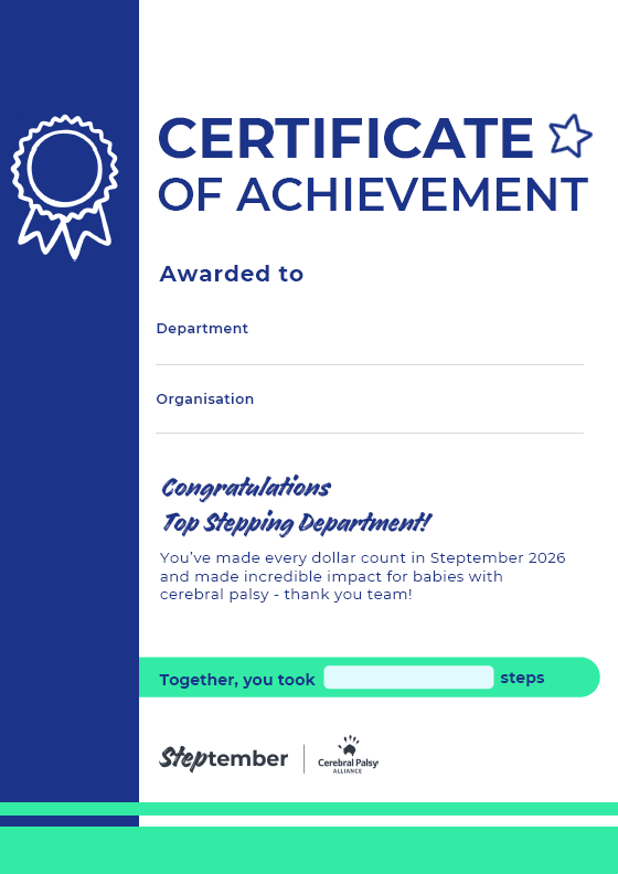 Editable Certificate - Top Stepping Department