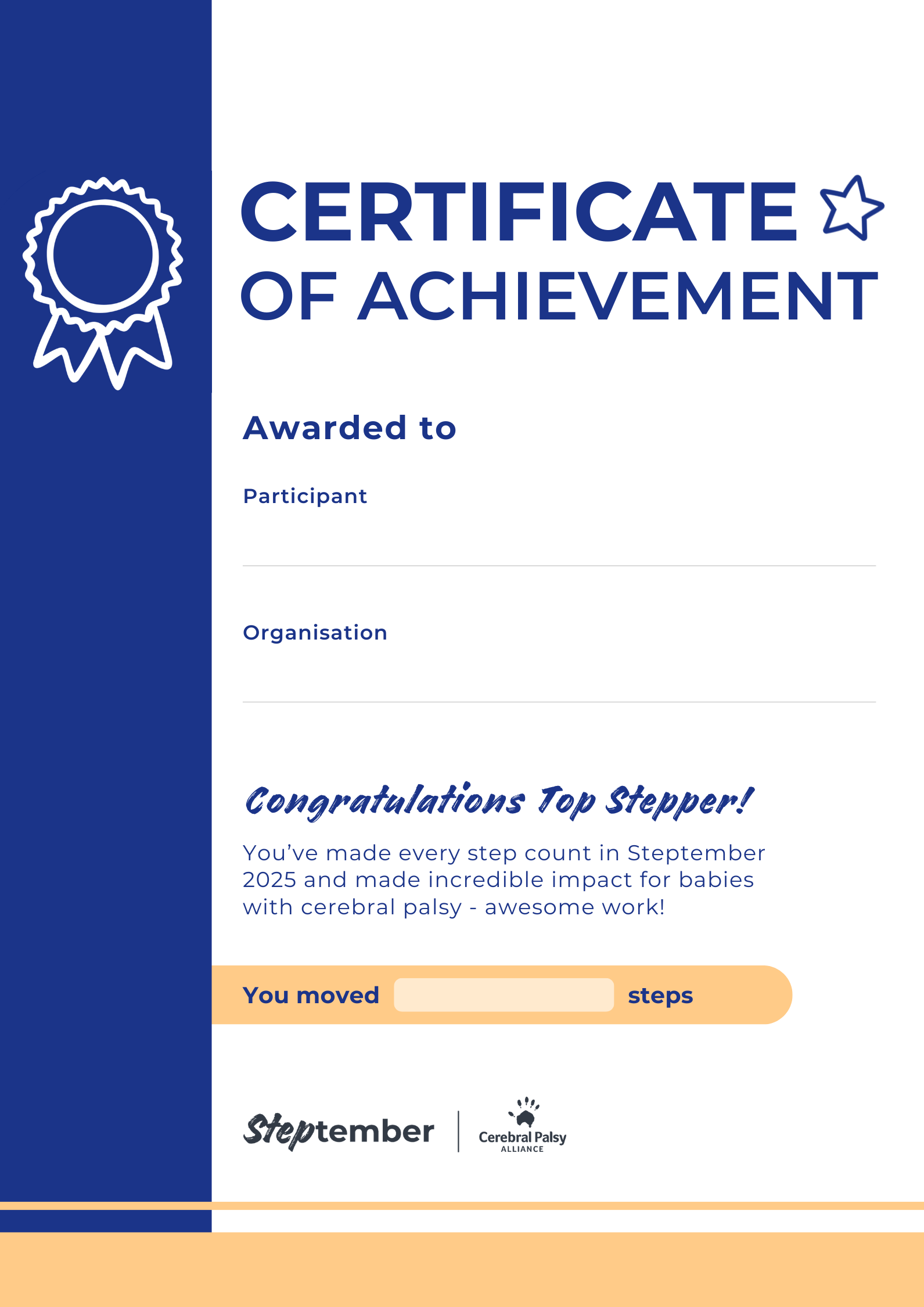 Editable Certificate - Top Stepper