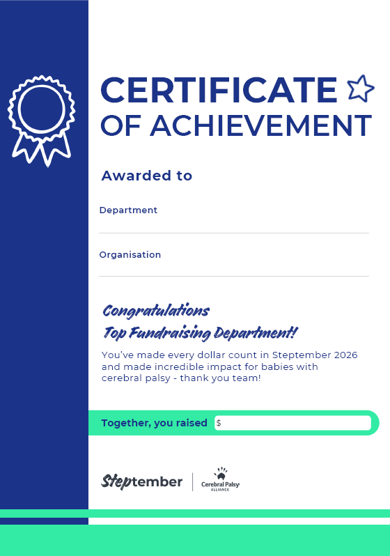 Editable Certificate - Top Fundraising Department