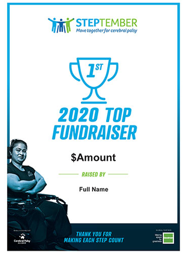 STEPtember Certificates - Top 3 Individual Fundraisers