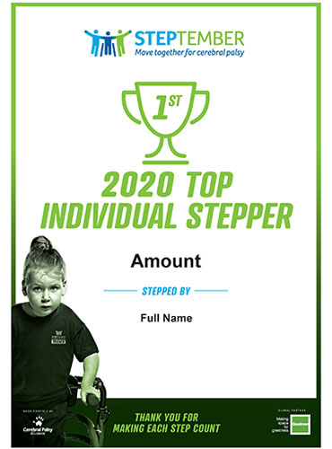 STEPtember Certificates - Top 3 Individual Steppers