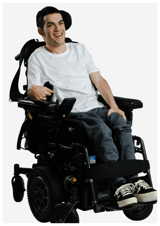 Nic in his wheelchair 